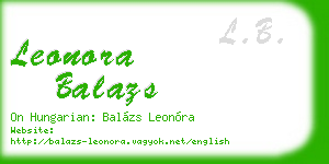 leonora balazs business card