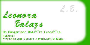 leonora balazs business card